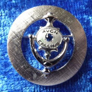 VTG AVON CALLING Manager's Pin Sterling Silver W Blue Saphire? Pin Door Knocker